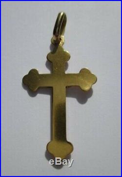 Très beau pendentif ancien Croix Jésus Christ Or 18 carats gold 750 h2,9cm