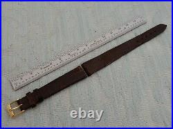 Vintage 14 mm Asprey marron croco nos Bracelet Montre, de vieux Estate