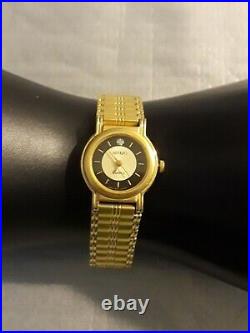 Vintage Adolfo 262 Y 481 S. S. Band Woman's Watch Runs With Crystal Used