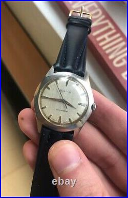 Vintage Bulova Manual Wind Linen Dial Watch