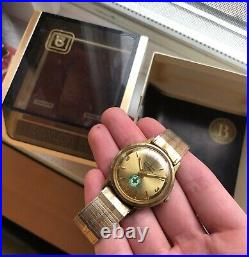 Vintage Bulova automatique plaquette or avec bracelet et boîte d'origine