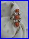 Vintage-Navajo-Native-American-Indian-Red-Coral-CAB-typologie-silver-ring-Taille-5-5-01-rf