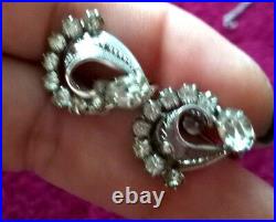 Vintage/antique ESPO Flex argent sterling collier et boucles d'oreilles demi parure