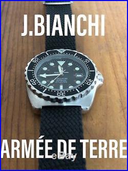 Vintage diver watch/Montre De Plongée Ancienne J. Bianchi 300m Armée De Terre