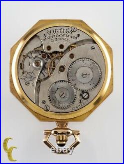 Waltham Octogone Ancien 14k Ouvert Visage Poche Montre Gr 225 12S 17 Bijou