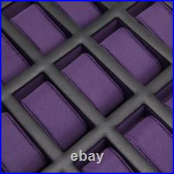 Windsor Boîte de montre 15 pièces, noir/violet Comprend 15 compartiments pour montres et Vega