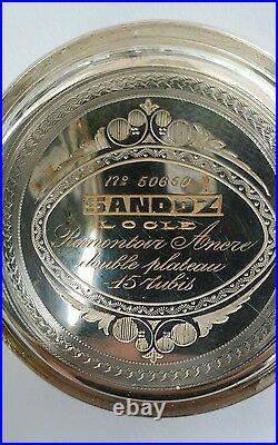 'montre Ancienne Rare, Sandoz Remontoir Ancre Double Plateau 15 Rubis, Argent 800